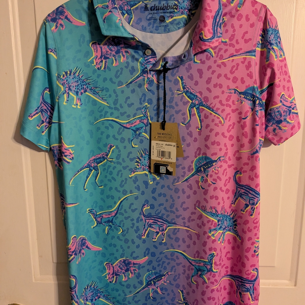 Chubbies Multicolor Dinosaur Polo Shirt
